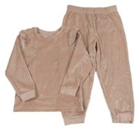 Pudrové plyšové pyžamo s hvězdičkami a volánky M&S