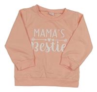 Broskvová mikina s nápisy a šipkami 