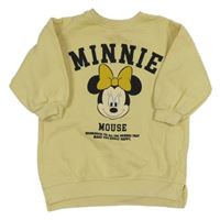 Světleokrové oversize teplákové šaty s Minnie 