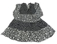 Černo-bílé šaty s kytičkami LC WaIKIKI