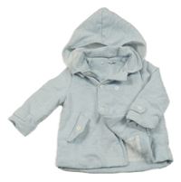 Světlemodrý melírovaný zateplený kabátek s odepínací kapucí Patachou