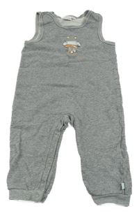 Šedé melírované laclové tepláky s hrošíkem BORNINO