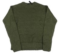 Tmavokhaki melírovaný pletený svetr New Look