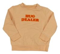 Meruňková mikina s nápisy CUDDLES&SMILES