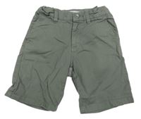 Khaki chino plátěné kraťasy ZARA