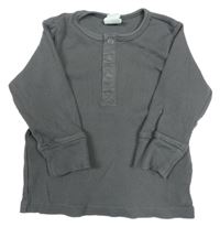 Tmavošedé žebrované triko H&M