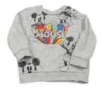 Šedá mikina s Mickey mousem a nápisy Disney
