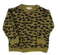 Khaki vzorovaná mikina