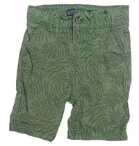 Khaki plátěné slim chino kraťasy s listy Denim Co.