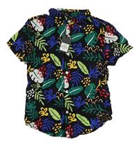 Černo-barevná košile s listy Primark