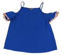 Safírová halenka s třásněmi Primark