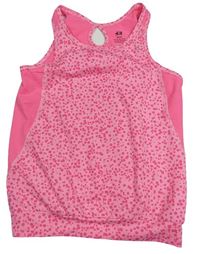 Neonově růžový sportovní top s puntíky zn. H&M