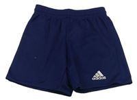 Tmavomodré sportovní funkční kraťasy s logem Adidas