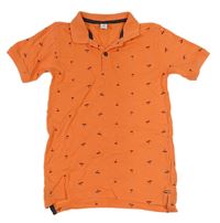 Oranžové polo tričko s palmami zn. Dopodopo