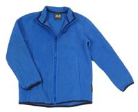 Modrá silná fleecová propínací funkční mikina Jack Wolfskin