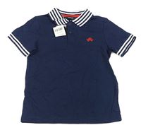 Tmavomodré polo tričko s výšivkou George