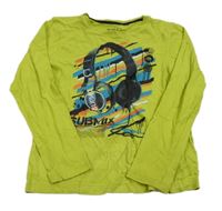 Limetkové triko se sluchátky C&A