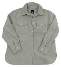 Šedá melírovaná košilová bunda New Look