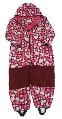 Vínová softshellová kombinéza se srdíčky a kapucí Cool&Young