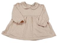 Starorůžová vzorovaná bavlněná šatová tunika s límečkem The Little White Company