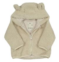 Béžová huňatá podšitá propínací mikina s kapucí M&S