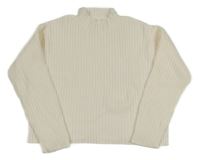 Smetanový žebrovaný crop svetr Zara