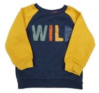 Tmavomodro-okrová mikina s nápisem Primark