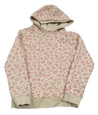 Béžová vzorovaná mikina s kapucí Yigga