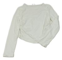 Smetanové crop triko Shein