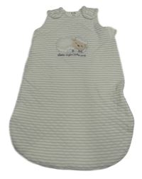 Bílo-šedý pruhovaný prošívaný zateplený spací pytel s ovcí C&A