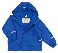 Modrá nepromokavá lehce zateplená bunda s planetami a kapucí Pocopiano