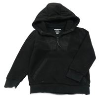 Černá fleecová mikina s šusťákem a kapucí F&F