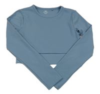 Modrošedé sportovní crop triko F&F