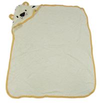 Krémová osuška s kapucí s čumákem