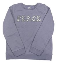 Levandulová mikina s nápisem s květinami LaRedoute