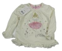 Nové - Světlebéžové triko s baletkou Miniclub