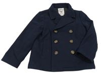 Tmavomodrý vlněný podšitý kabát Rebel