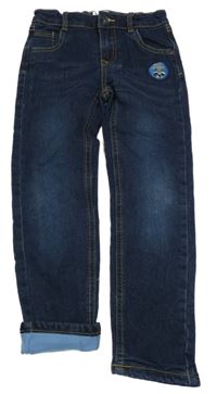 Tmavomodré podšité rifle s nášivkou Pocopiano