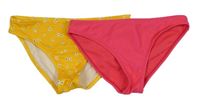 2x plavkové kalhotky - žluté květované + fuchsiové