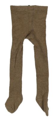 Hnědé žebrované punčocháče H&M