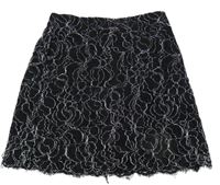 Černá třpytivá krajková sukně Next
