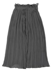 Tmavošedé plisované šifonové culottes kalhoty