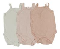 3x body - 2x světlerůžové perforované + bílé žebrované Zara