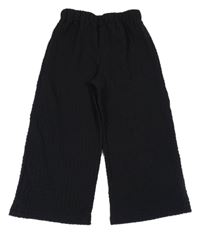 Černé žebrované široké kalhoty H&M