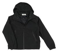Černá šusťáková podzimní bunda s kapucí H&M
