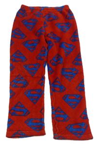 Červeno-modré chlupaté pyžamové kalhoty - Superman