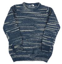 Tmavomodrý melírovaný svetr Primark