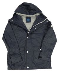 Tmavomodrá nepromokavá jarní bunda s kapucí Next