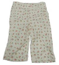 Bílé květované manšestráky 