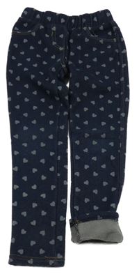 Tmavomodré vzorované zateplené tregíny Topolino